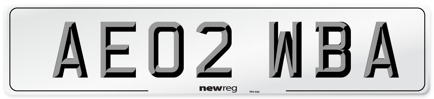 AE02 WBA Number Plate from New Reg